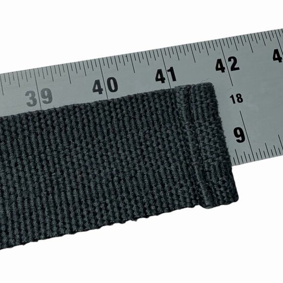 Men’s Canvas Web Belt Double D-Ring Buckle Up to 34” Black 41.5x1.75 - Picture 2 of 5